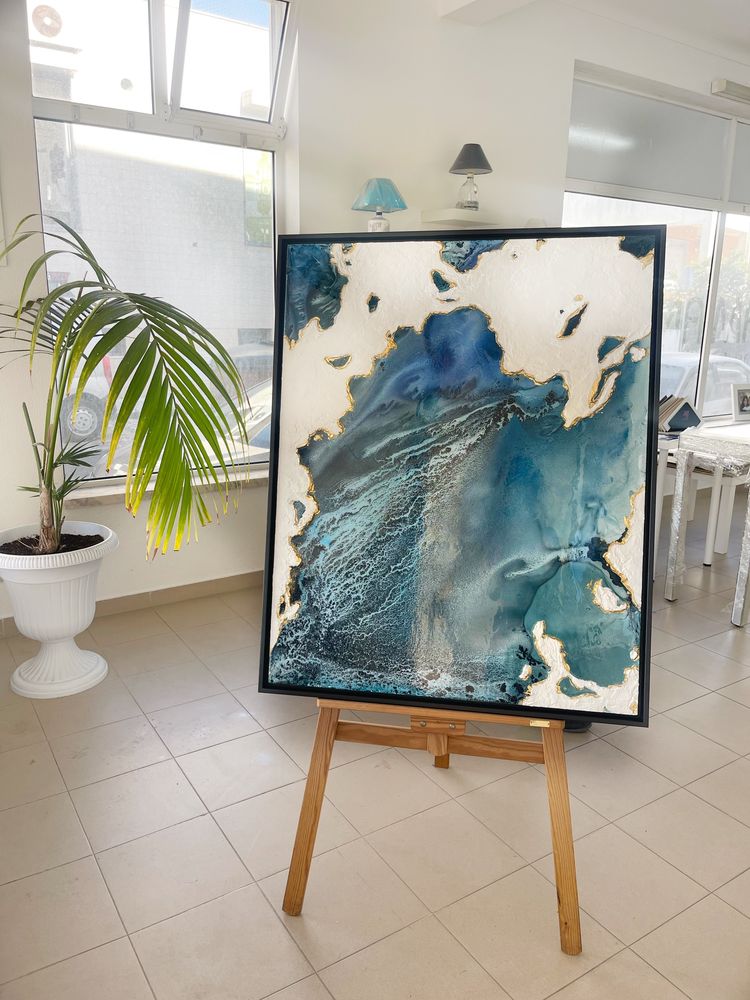 Quadro, pintura unica, resina