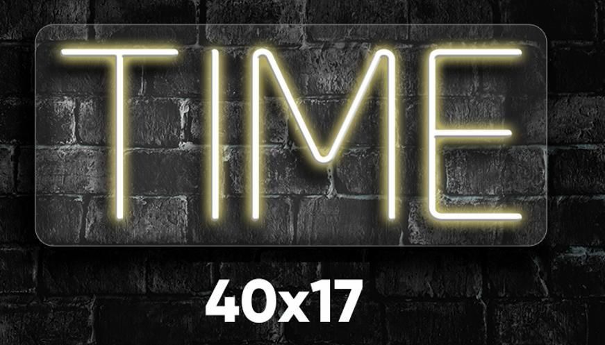Неонова вивіска "TIME"
