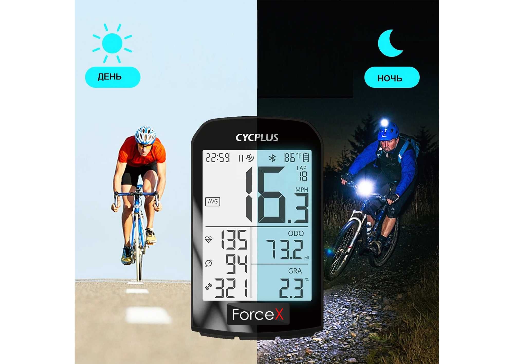 Велокомпьютер GPS Cycplus M1, с подсветкой (Гарантия)