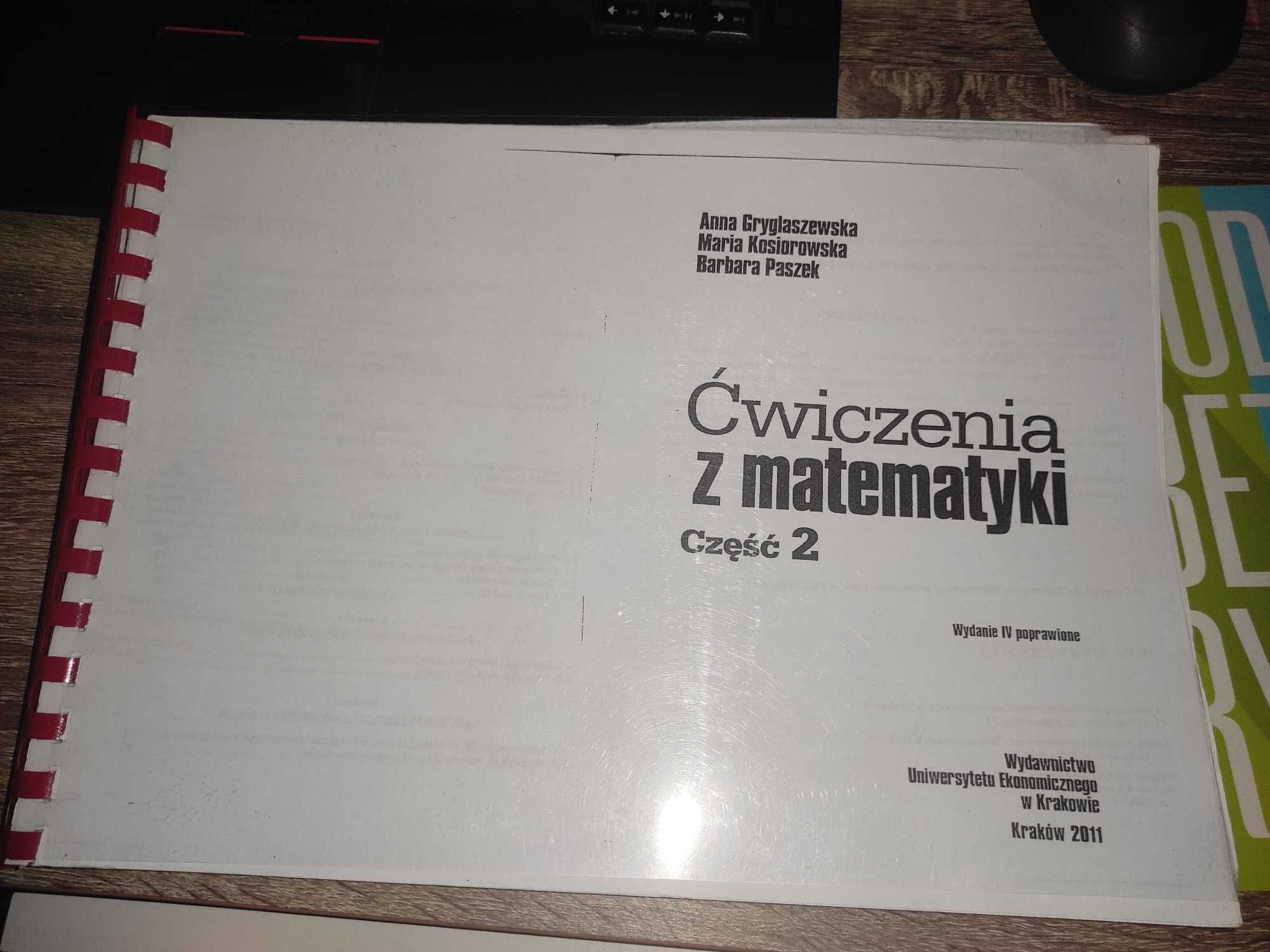 Ćwiczenia z matematyki część 1 i 2