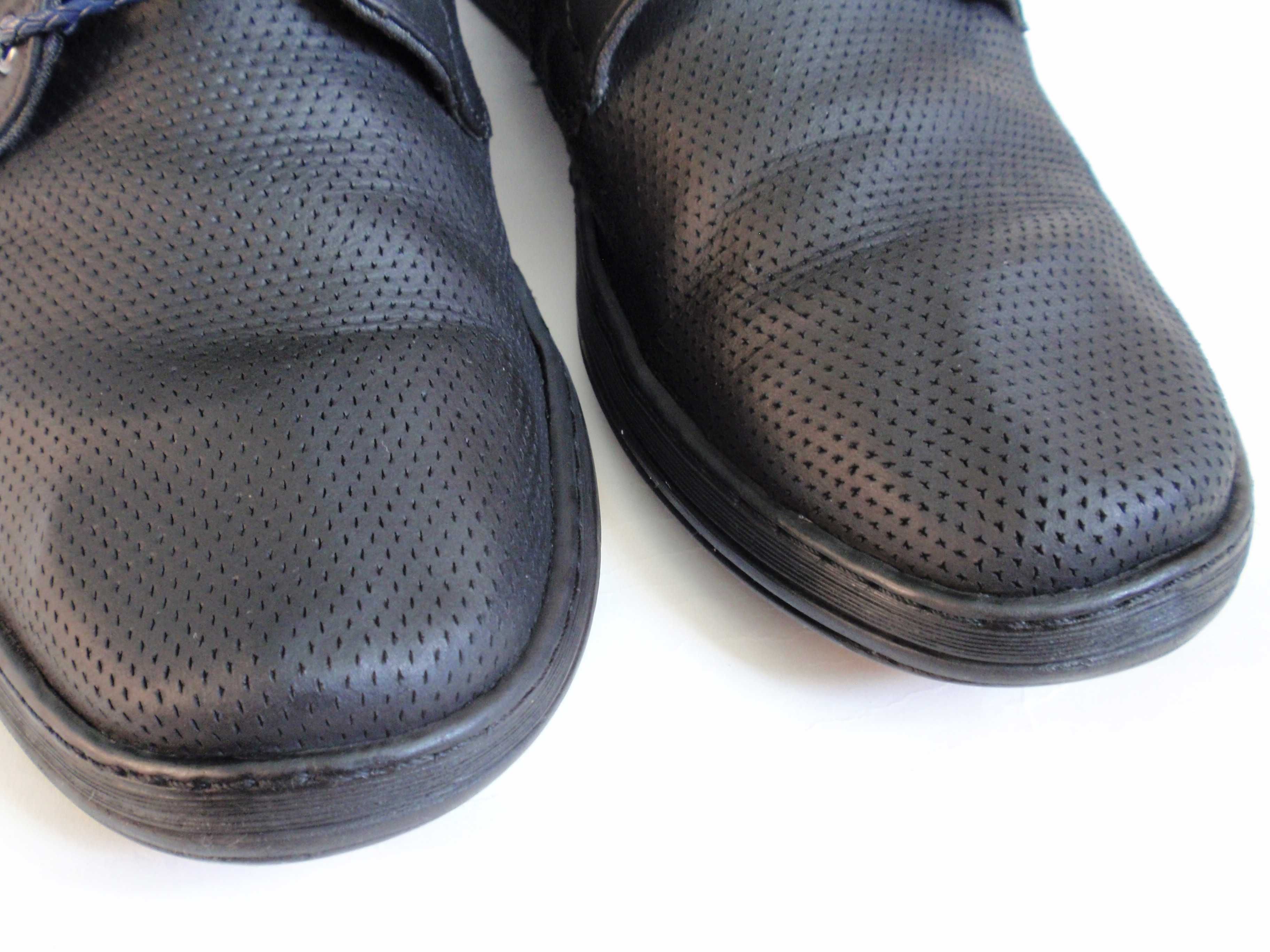 Półbuty męskie Lasocki Casual - skóra perforowana roz. EUR 43