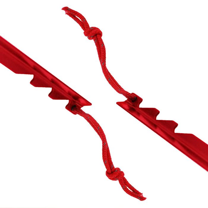Ząbkowane śledzie do namiotu Y-Stake 18 cm - 10 szt + worek - czerwone