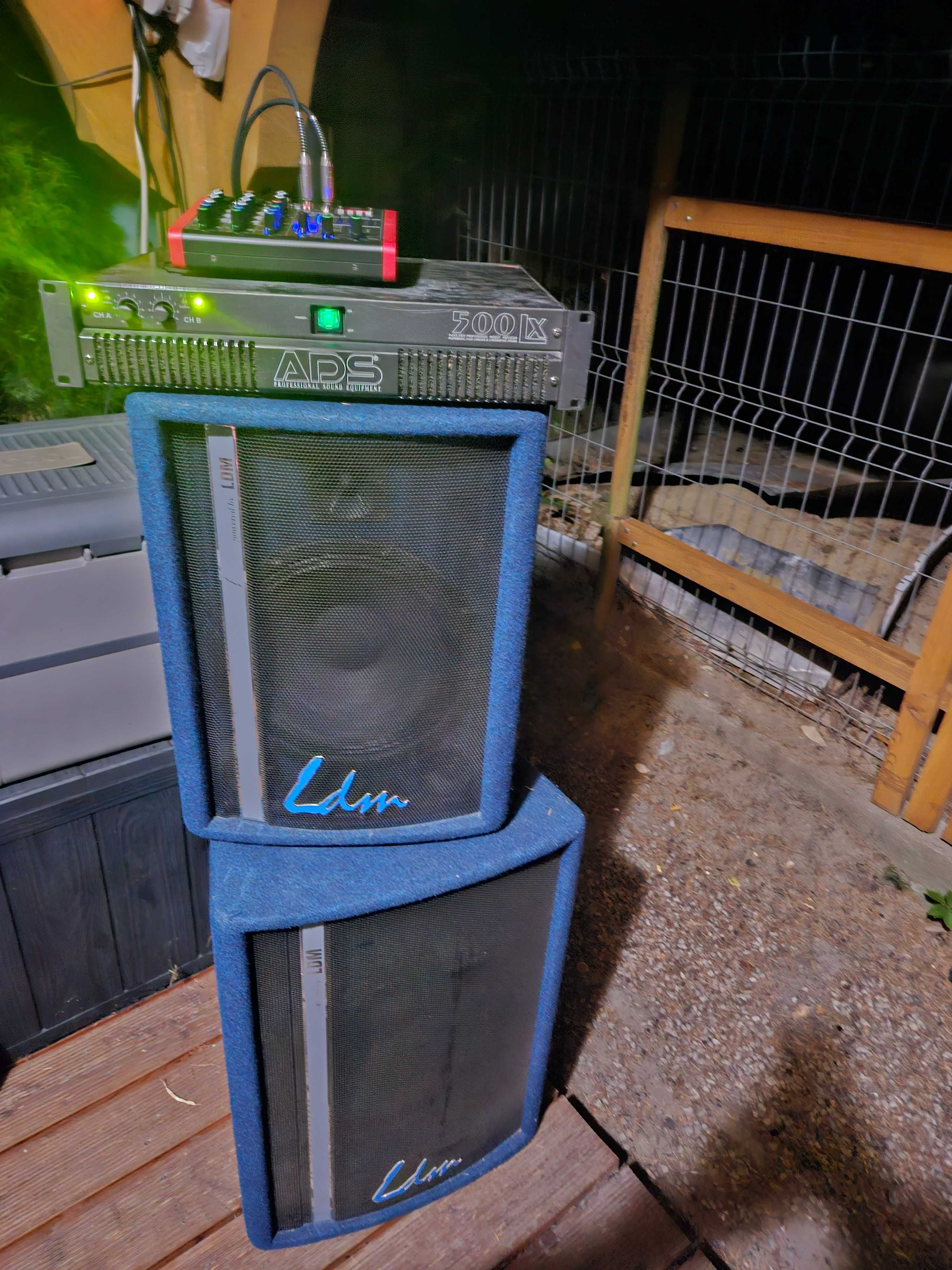 Kolumny estradowe ldm 2 x szerokopasmowe na 12" glosnikach 2x suby 15"