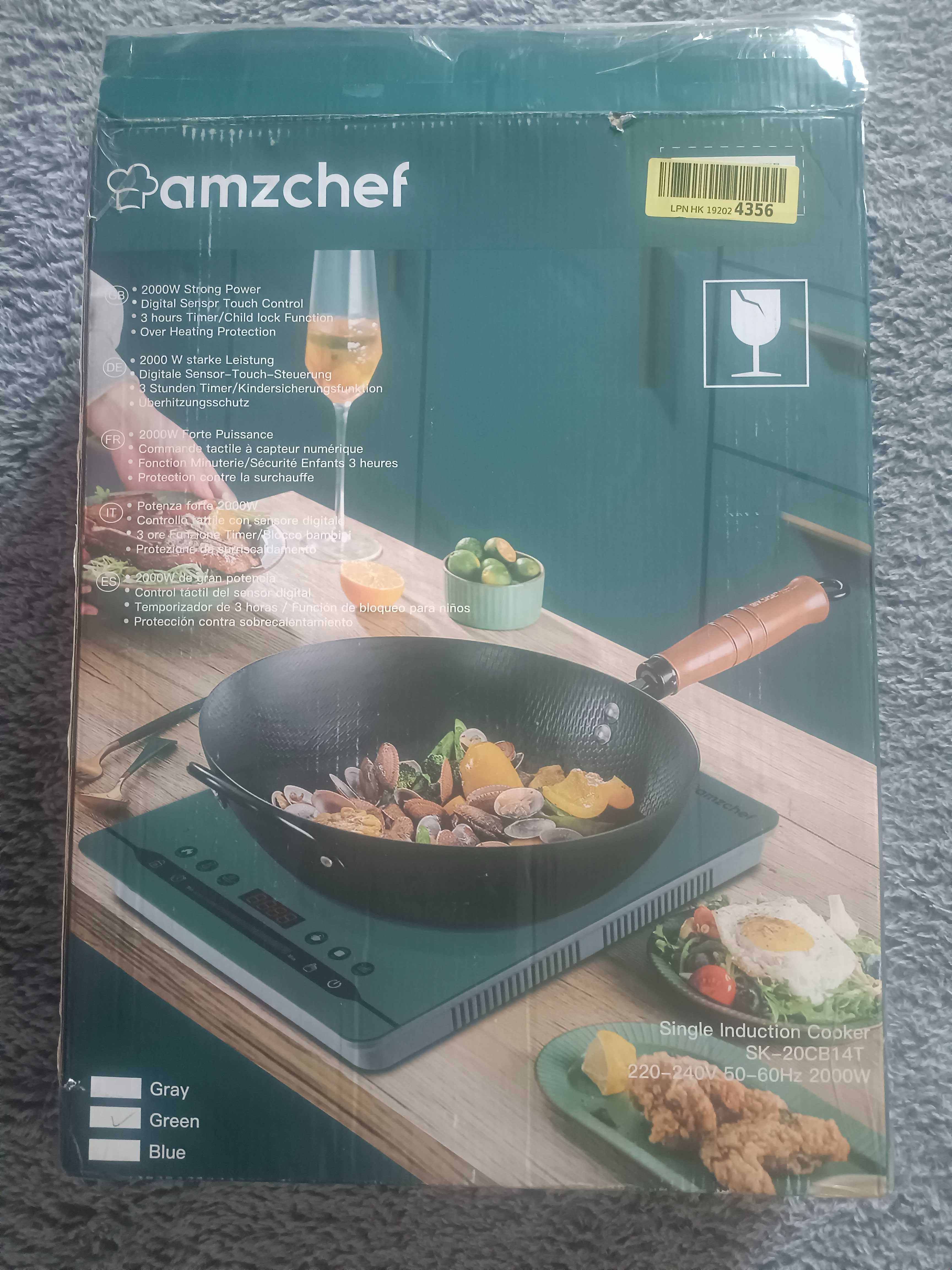 Amzchef pojedyncza płyta indukcyjna 2000 W, przenośna płyta indukcyjna