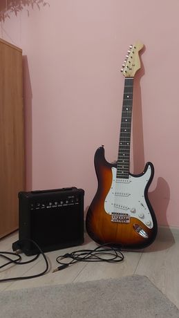 Gitara elektryczna stratocaster z piecykiem