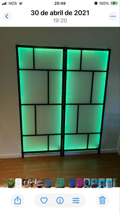 Painel de luzes led que alteram com comando