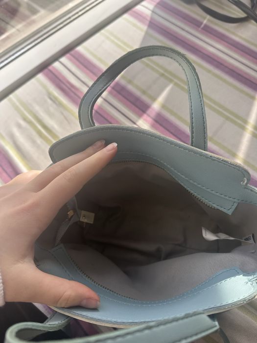 Біло-синя жіноча сумка