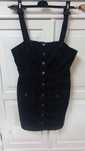 H&M sukienka jeansowa na szelkach czarna  S 36