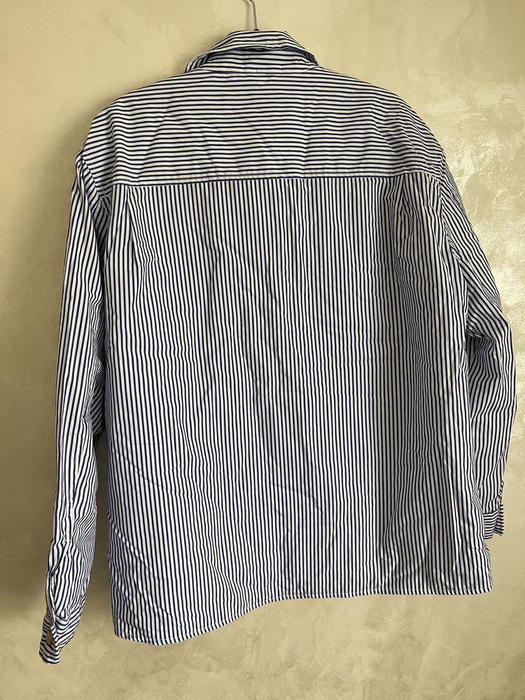 Мужская рубашка в полоску zara с подкладкой р.xl