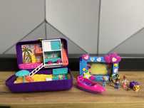Polly pocket 2 zestawy: plecak plażowy i ramka na zdjecia