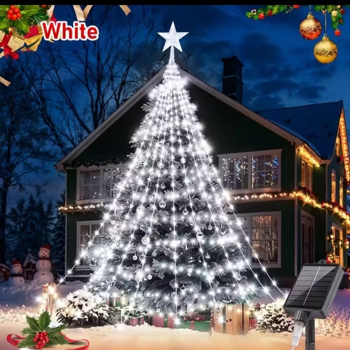 Oświetlenie choinki białe LED USB