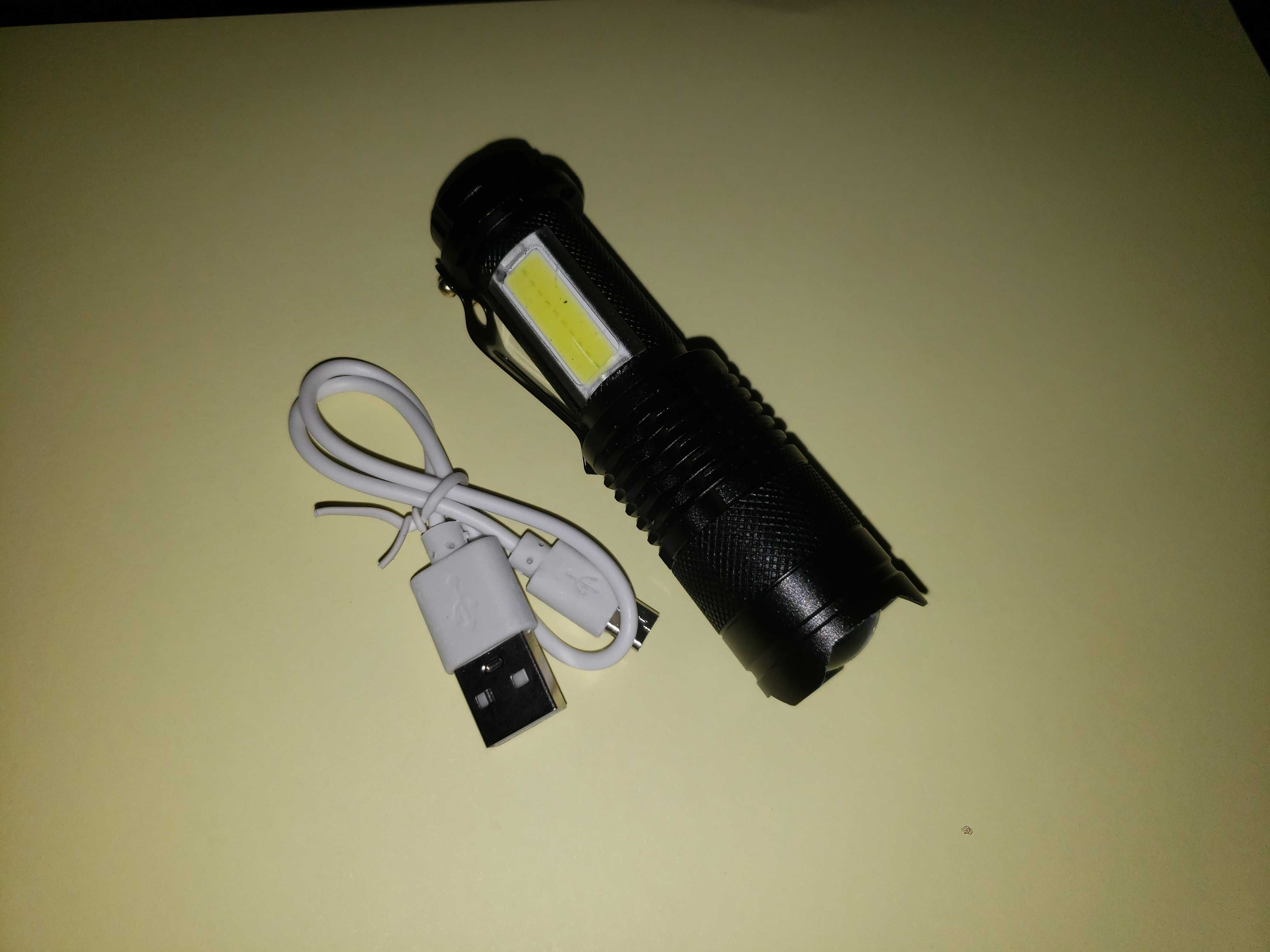 Lanterna LED CREE + Painel COB recarregável