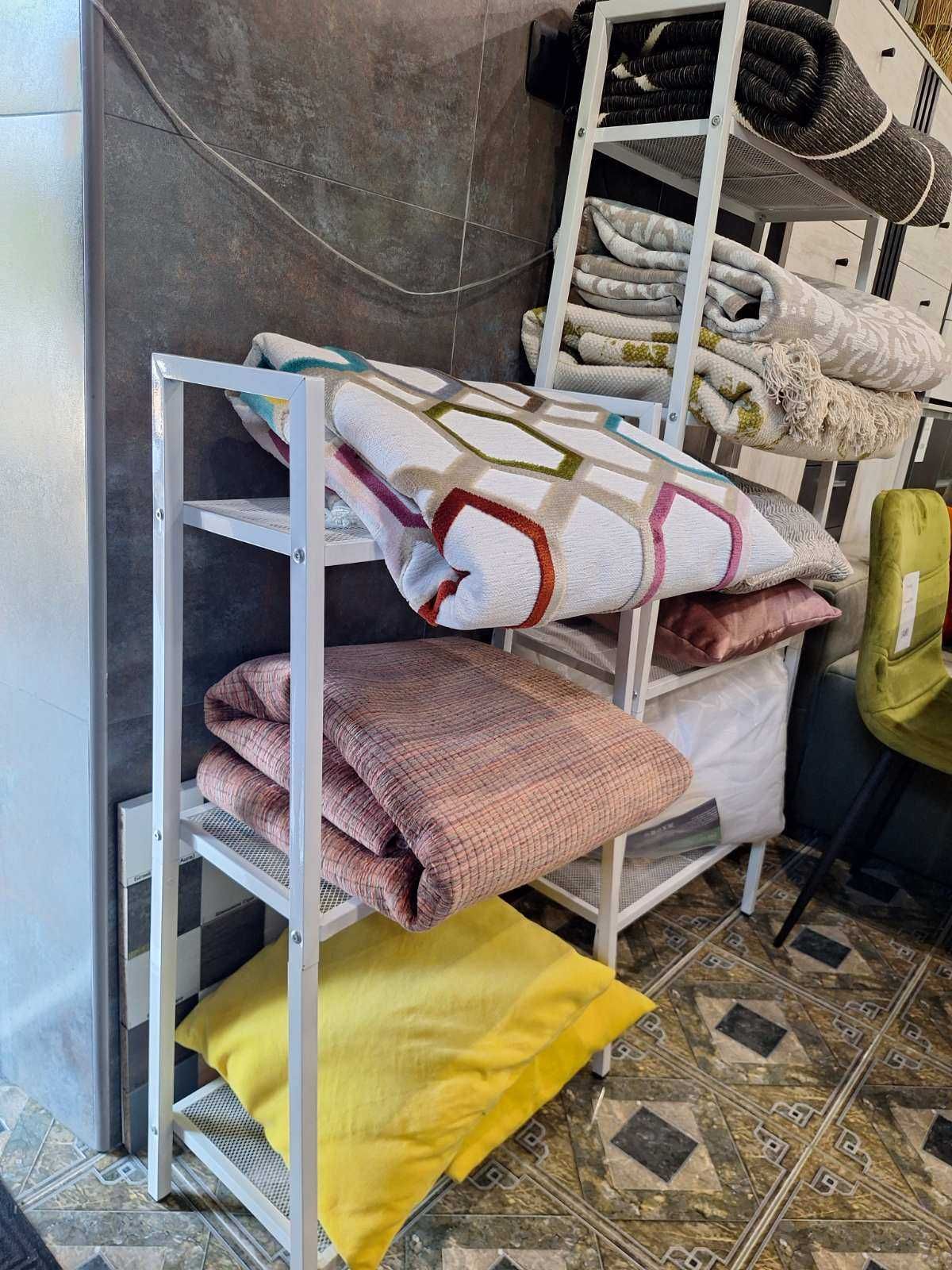 Стеллаж-этажёрка трехъярусная из металла белый 60*33*110см