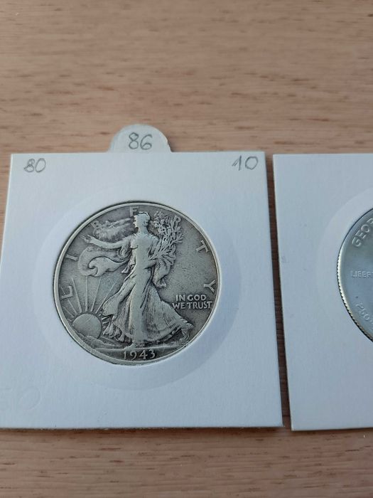 Half dolar - moneta 1943 ; 1982 srebro