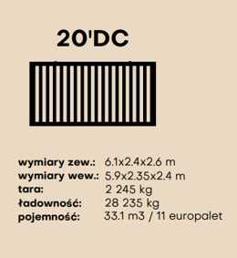 Kontener morski magazynowy na najem wynajem 20 DC DV budowalny