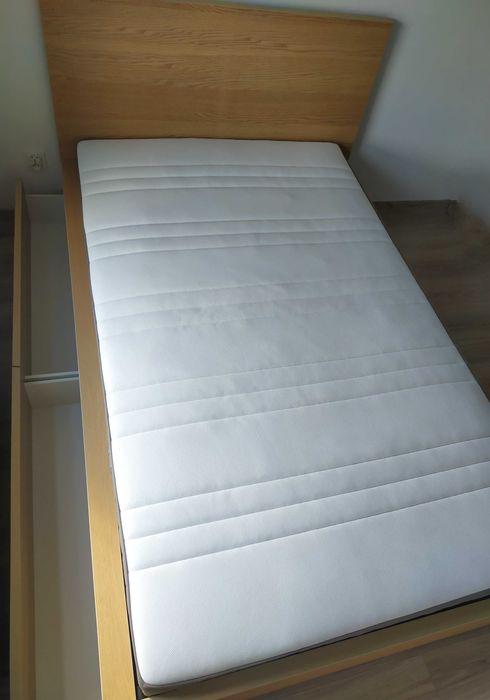 Łóżko IKEA MALM 120x200 cm Materac Hövág - Gotowy Komplet
