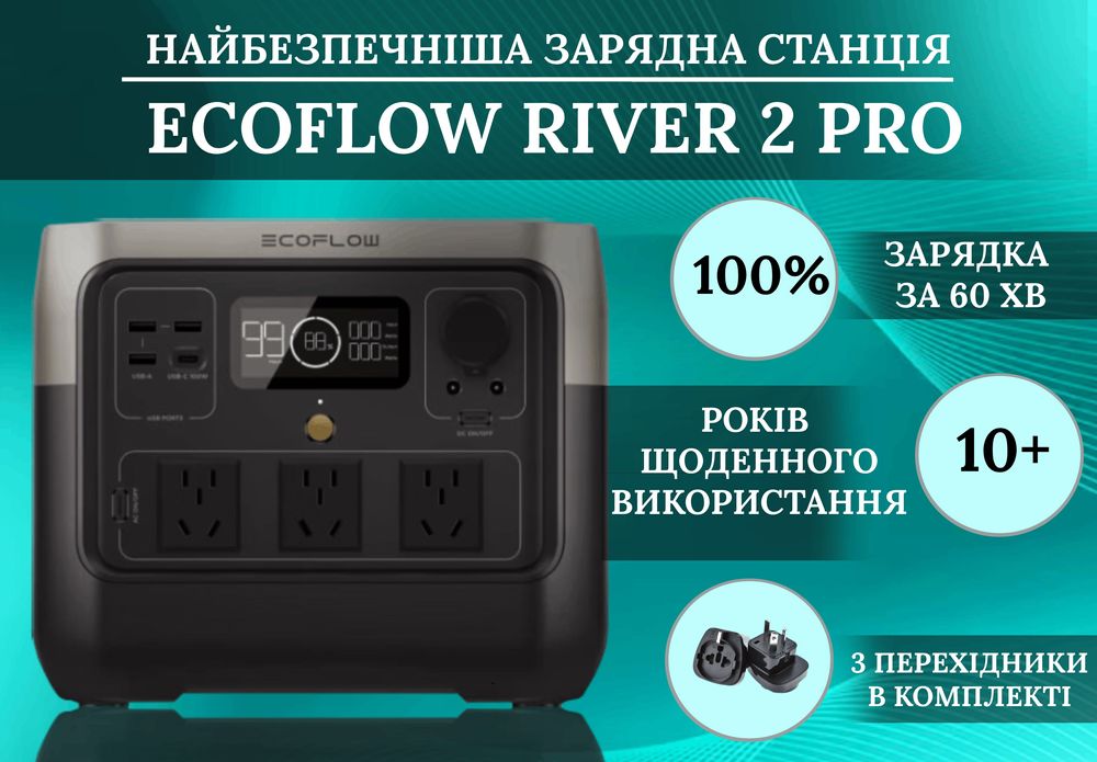 EcoFlow RIVER 2 Pro Зарядна станція CN у наявності Черкаси