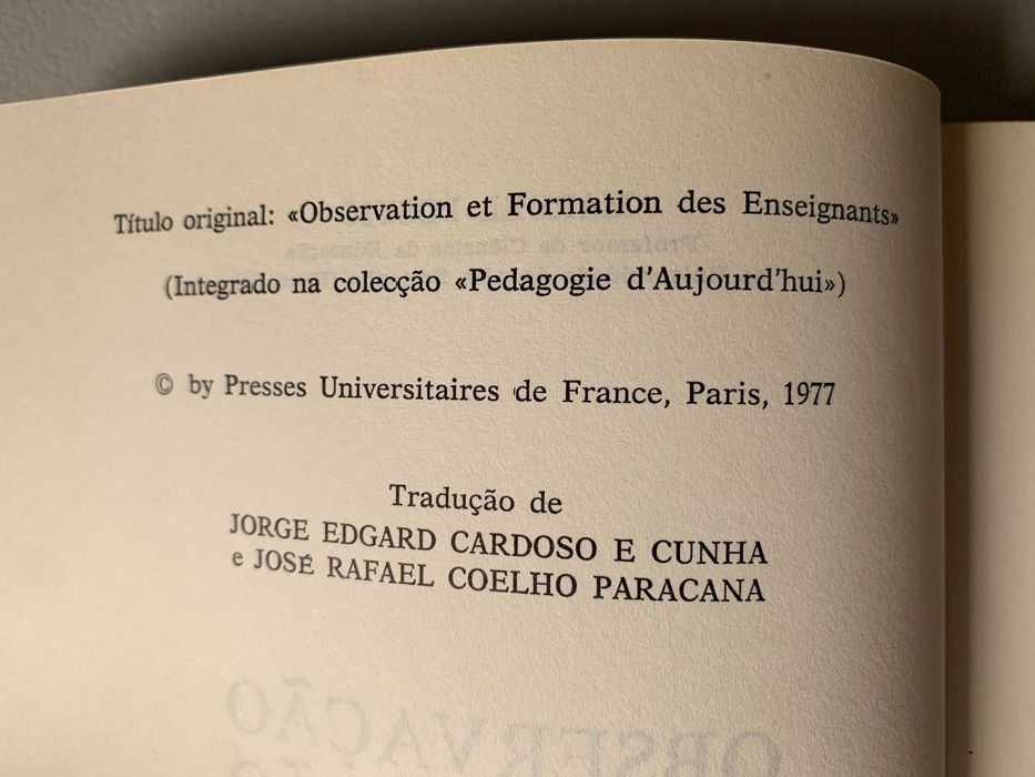 Observação e Formação de Professores, de Marcel Postic