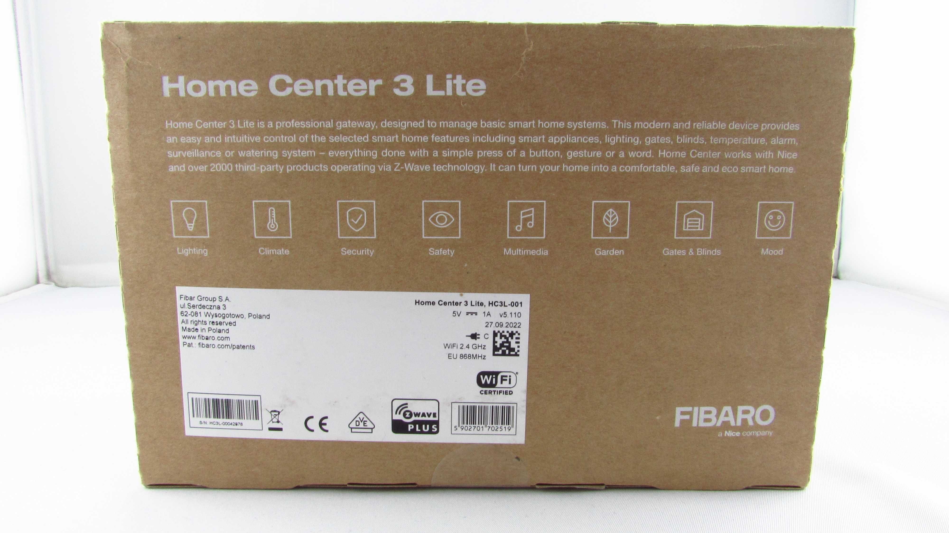 FIBARO - Home Center 3 Lite - Centrala Inteligentny dom