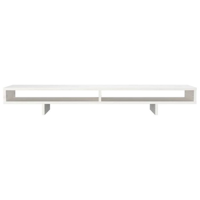 Vidaxl Podstawka Na Monitor, Biała, 100X27X14 Cm, Lite Drewno Sosnowe
