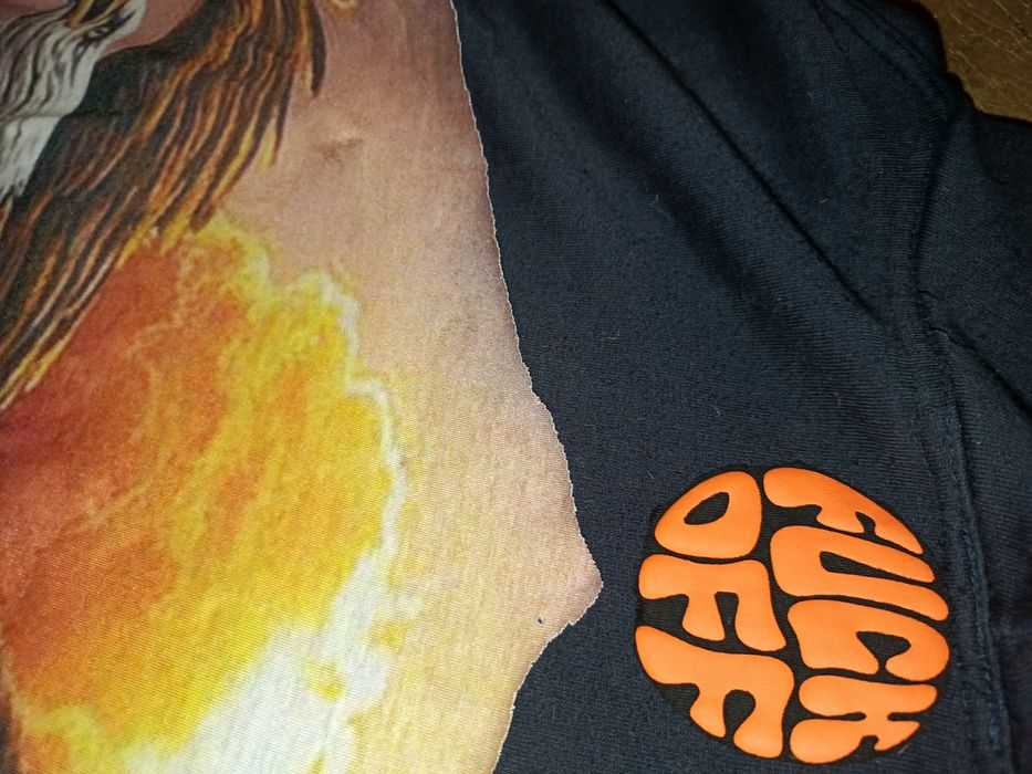 Hoodie boxy oversize eagle sunset patchwork