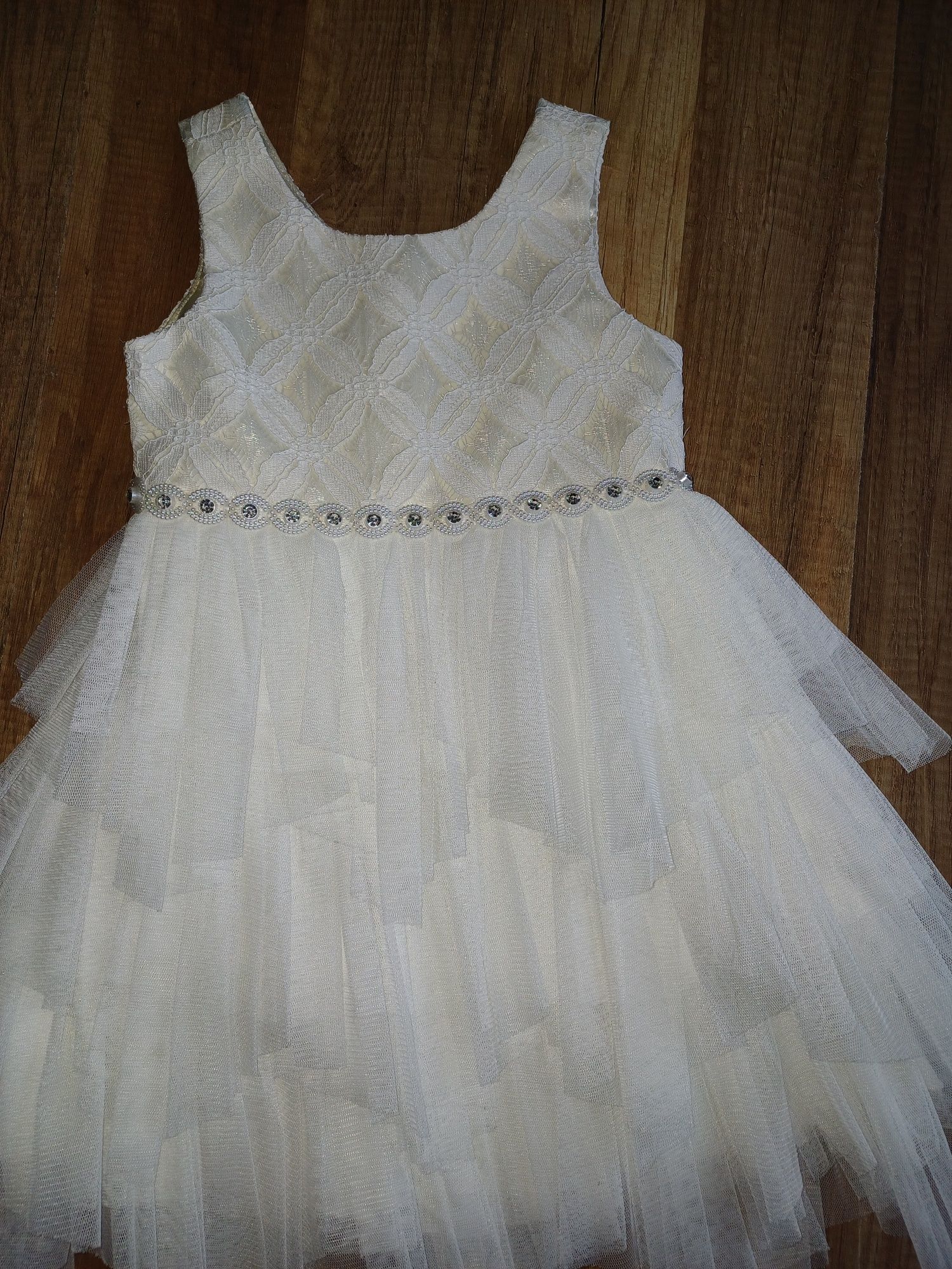 Sukienka tiulowa 92 cinderella 2 biała chrzest komunia wesele princess