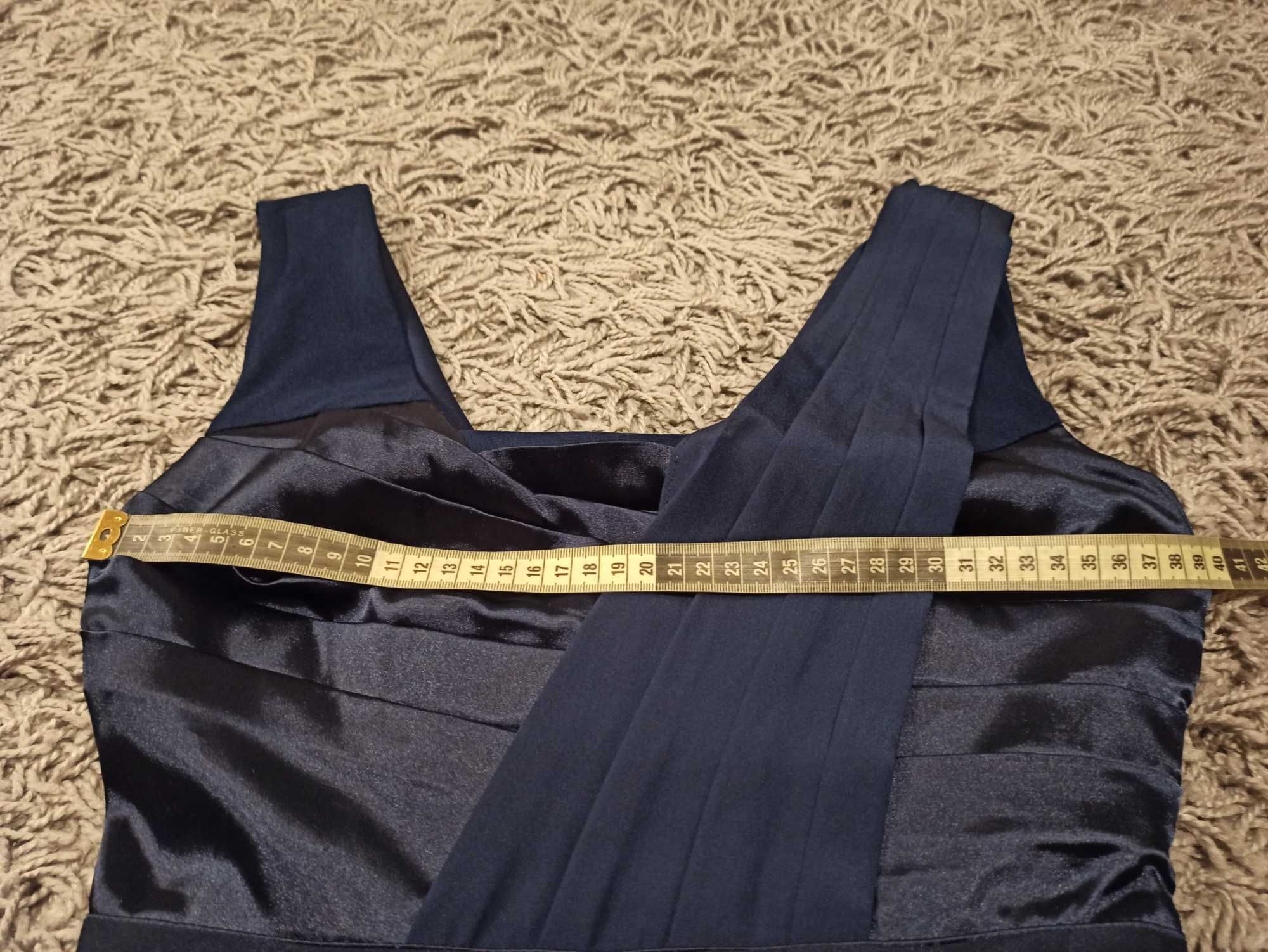 Krótka sukienka asymetryczna na ramiączkach plisowana satyna r.36 Asos