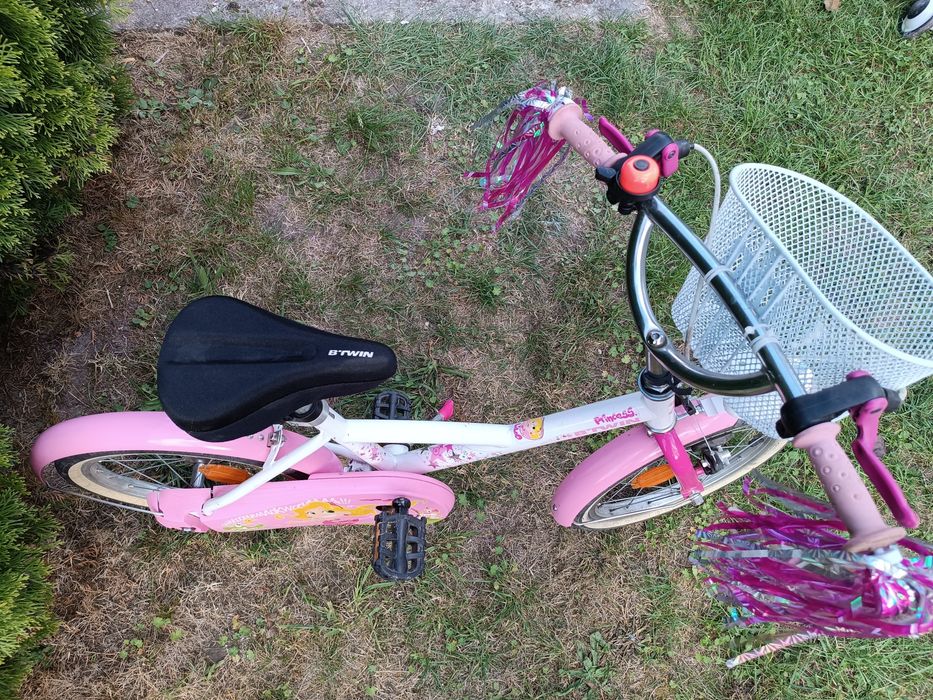Rower dziecięcy Btwin Liloo Princess 16 cali + kółka do nauki jazdy