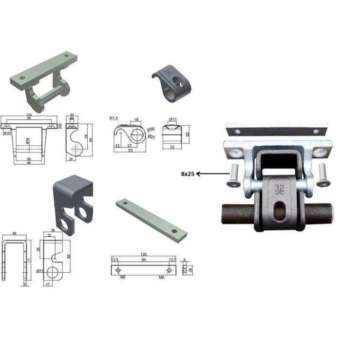 Завіса (петля) для нижнього відкривання борта