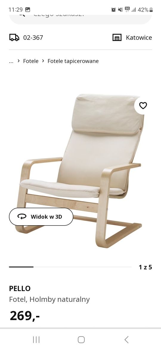 Fotel Ikea Pello stan idealny