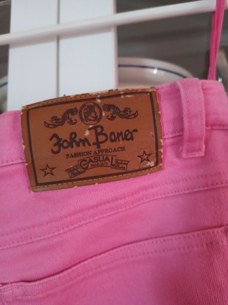Spodnie różowe dżinsowe John Baner r.40/42