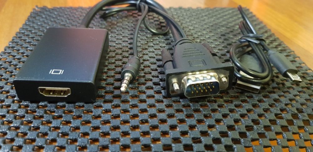 Конвертер адаптер с VGA на HDMI+аудио 1080 VGA2HDMI переходник монитор