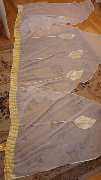 Firanka biała z 5 listkami-wys 145 cm