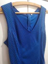 S - Vestido azul com rede