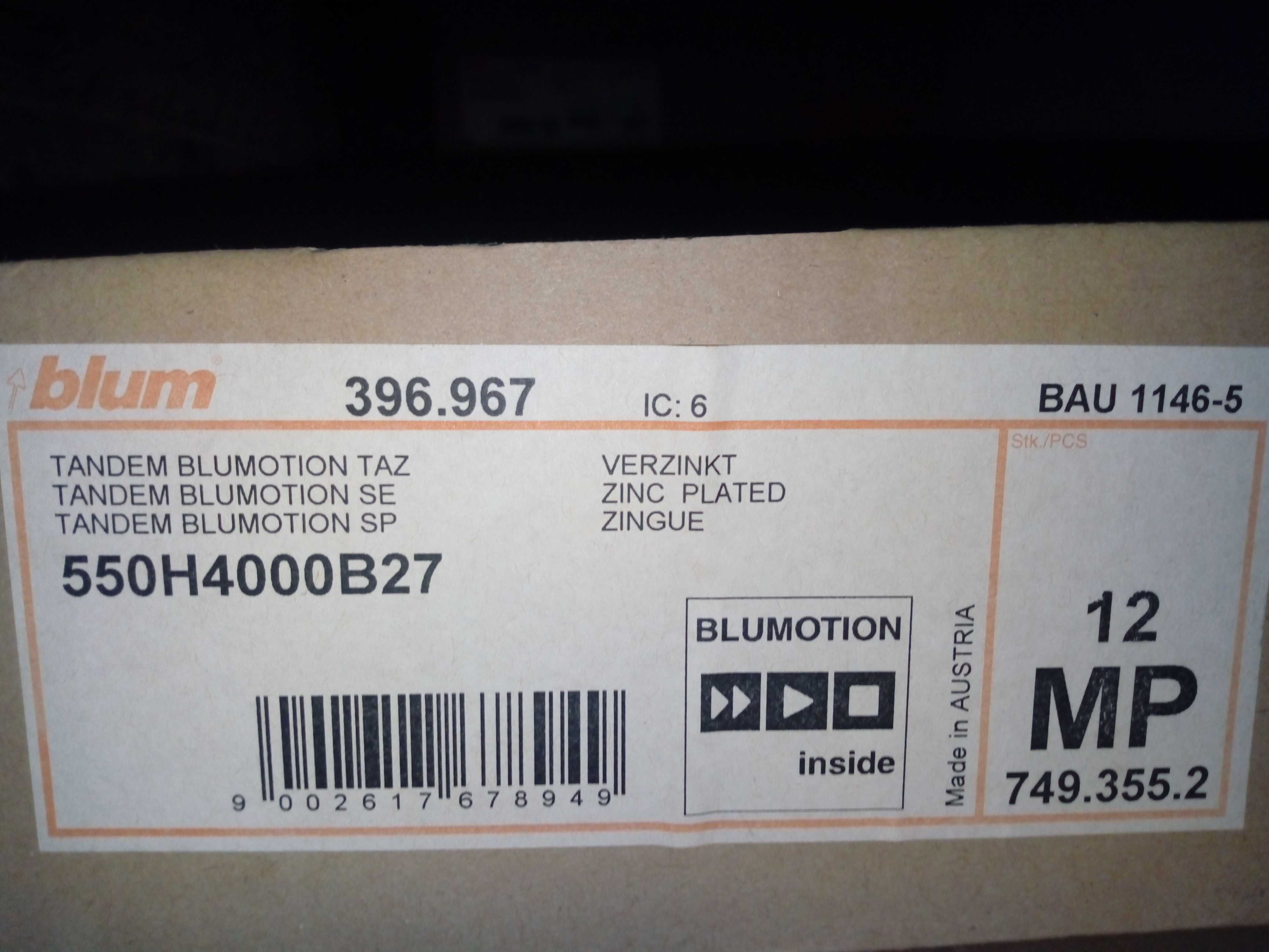 Prowadnice Blum Tandem 400
