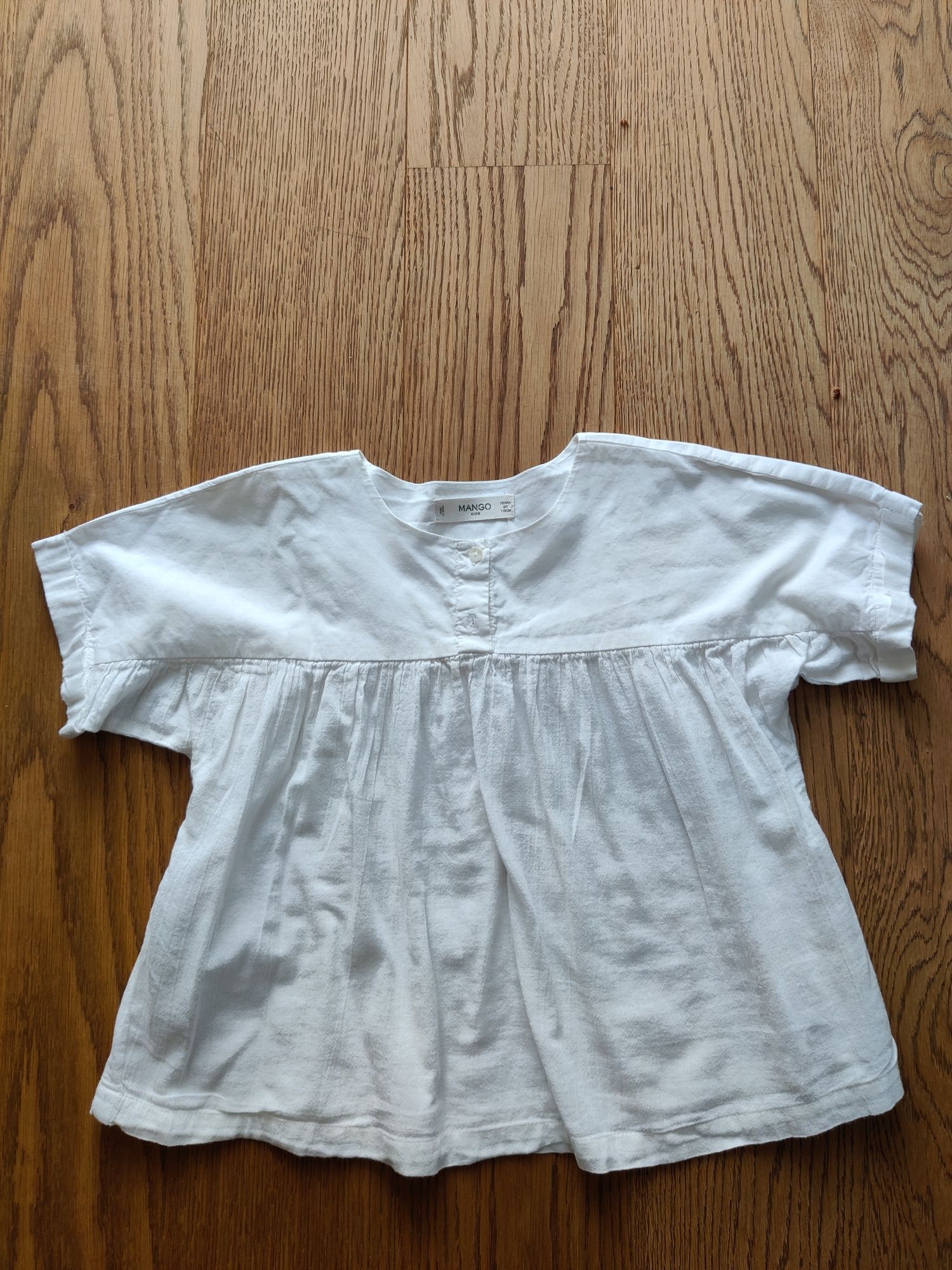 Biała koszula galowa Mango 116 krótki rekaw