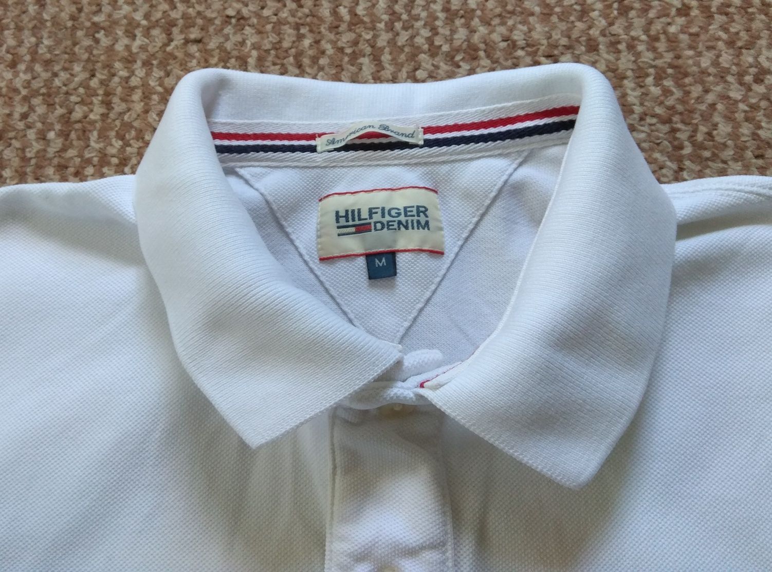 Tommy Hilfiger поло футболка белая оригинал S-M