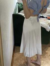 Довга спідниця атлас шовк, длинная юбка белая