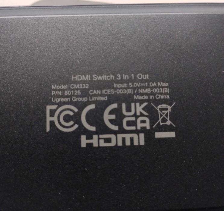 Przełącznik Switch UGREEN CM332 3w1 HDMI 1.4 4K 30 Hz pilot