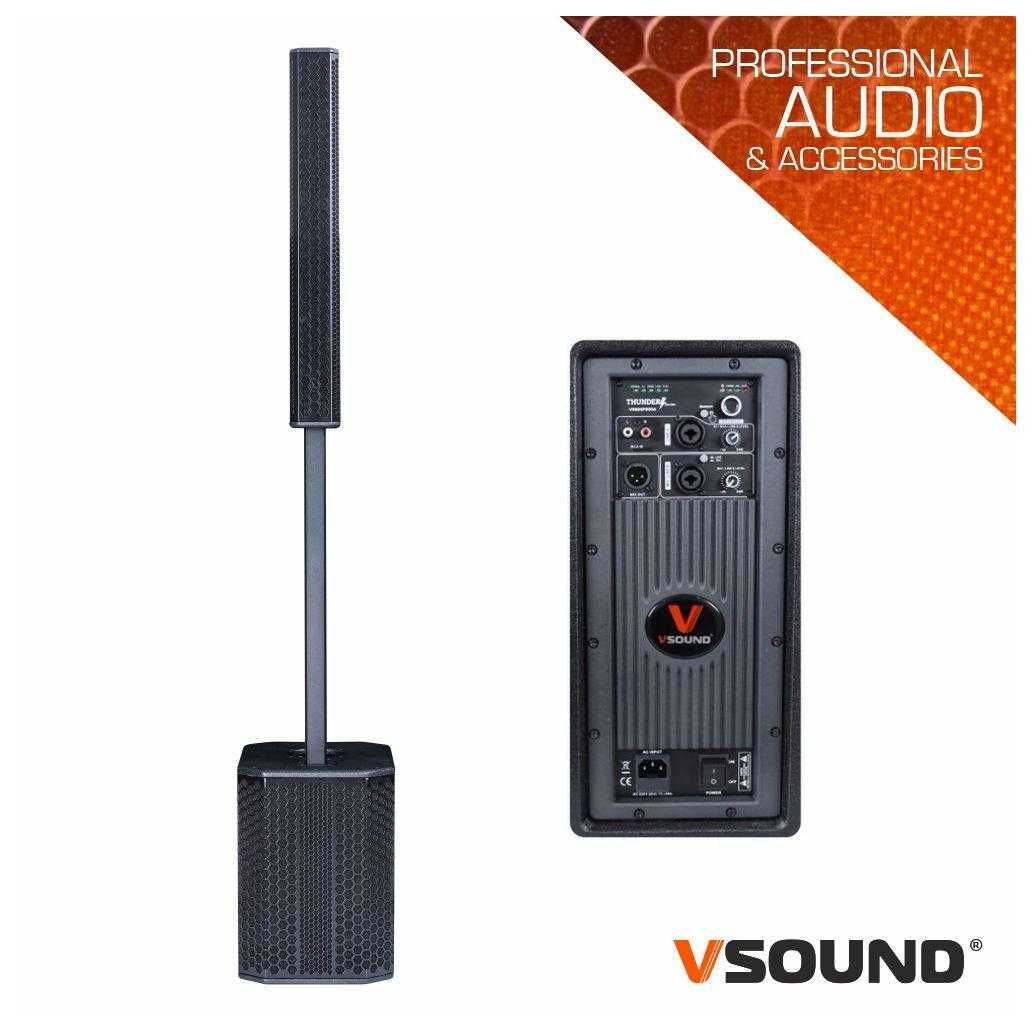 Sistema Amp. BassReflex 12" +Top Line-Array 8 x 3.5" 1600W DSP THUNDER