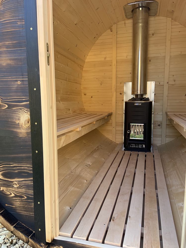 Sauna Ogrodowa Drewniana Beczka 200cm Ruska Bania, Balia, Sauna Fińska