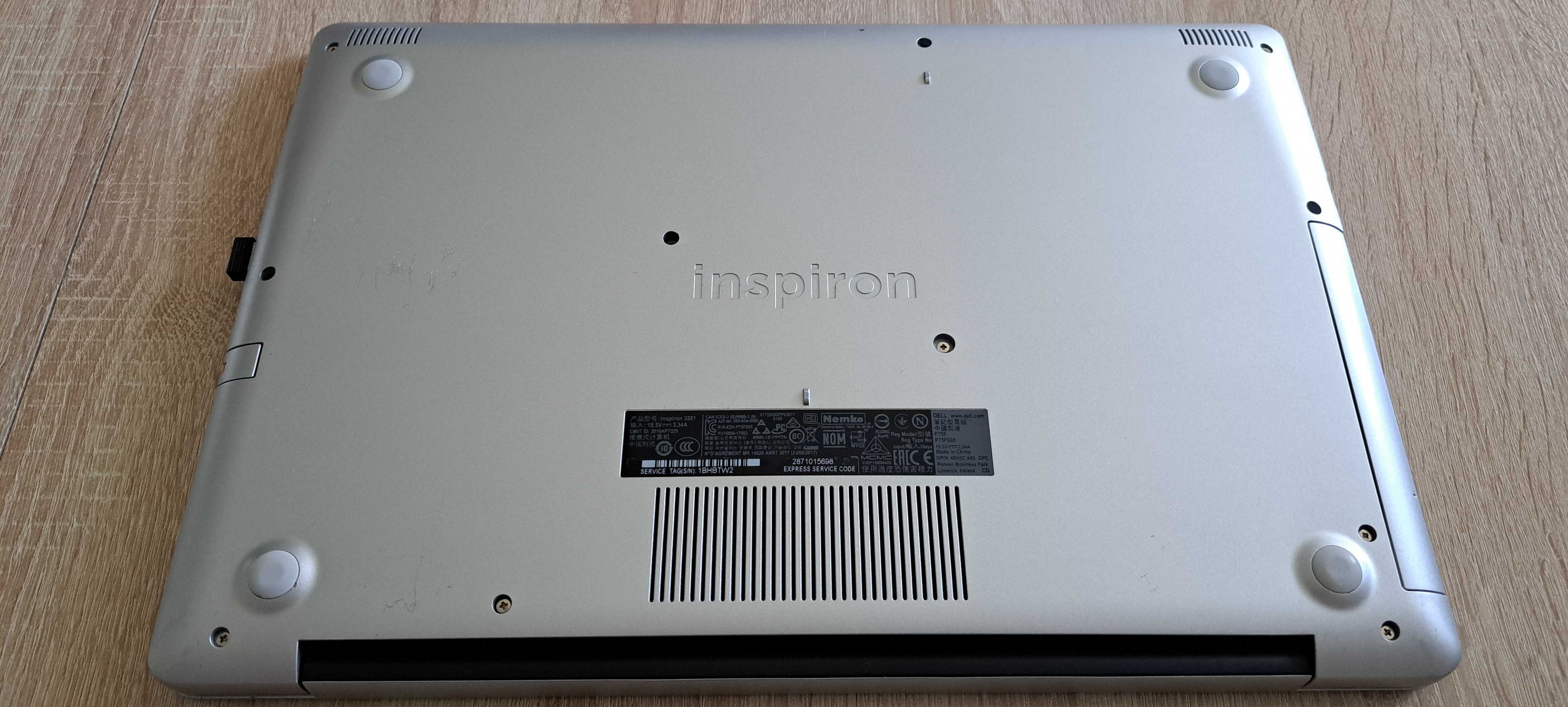 Dell Inspiron 3581 i3-7020U/8GB/240/Win10 R520 srebrny, Radeon 520