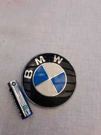 BMW emblemat znaczek logo chrom czarny nieb 82mm
