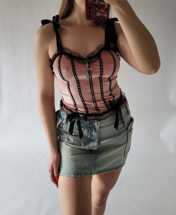 Jeansowa krótka spodnica mini biodrowka 38 M zara