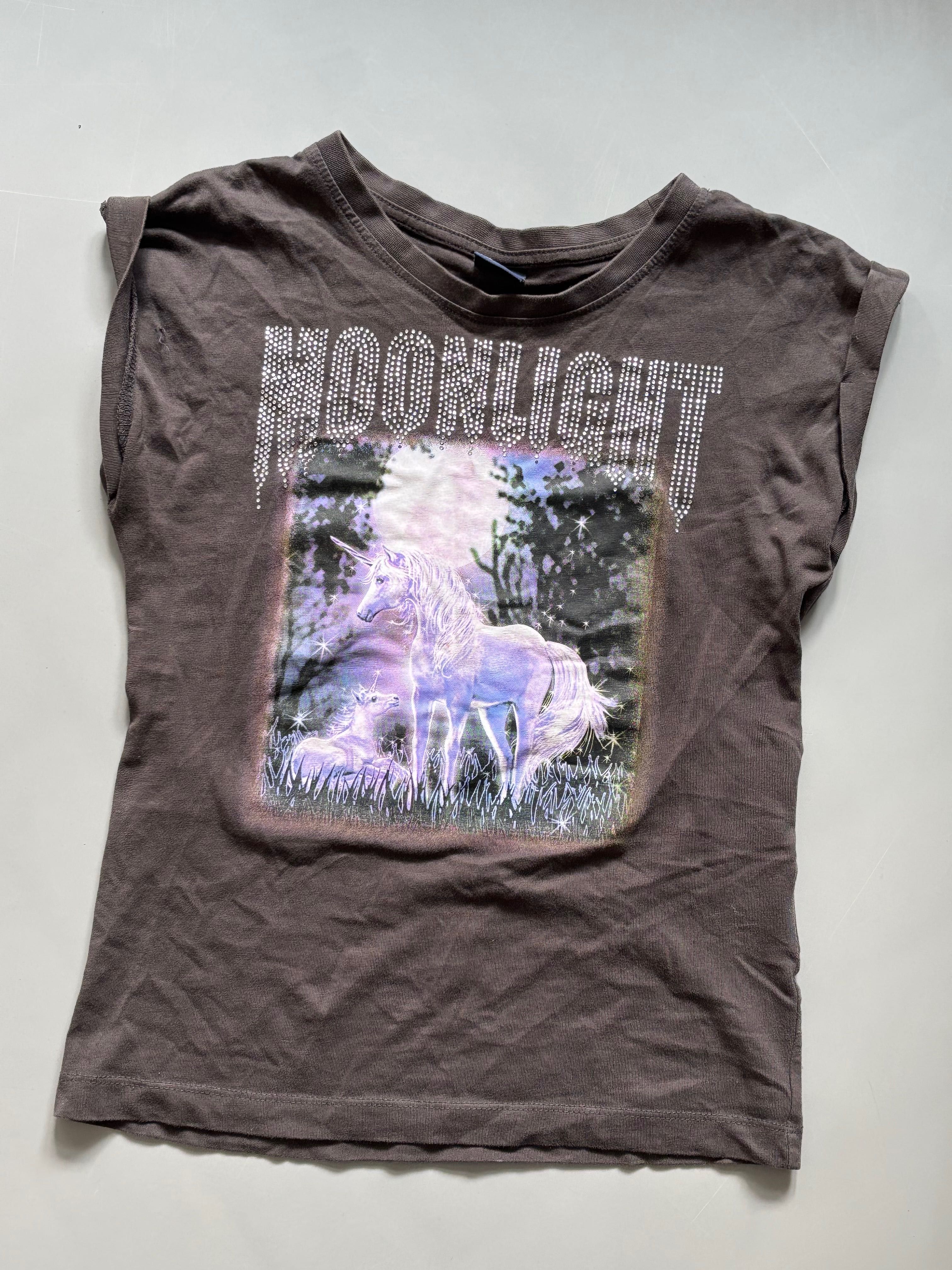 Jednorożec koszulka cyrkonie T-Shirt dla dziewczynkI 8-9 lat R 128-134