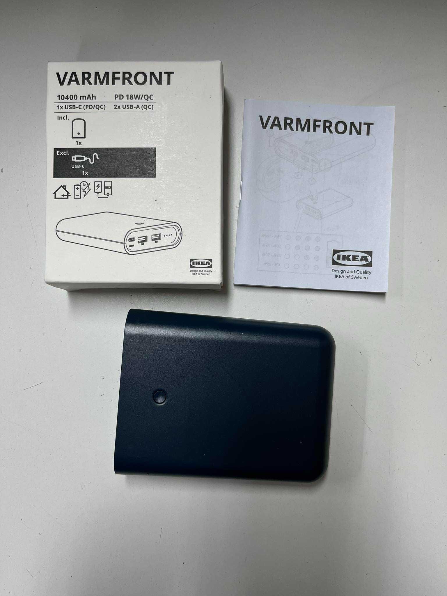 Powerbank IKEA VARMFRONT 10400 mAh USB C 3cm 18W  | WIĘKSZA ILOŚĆ