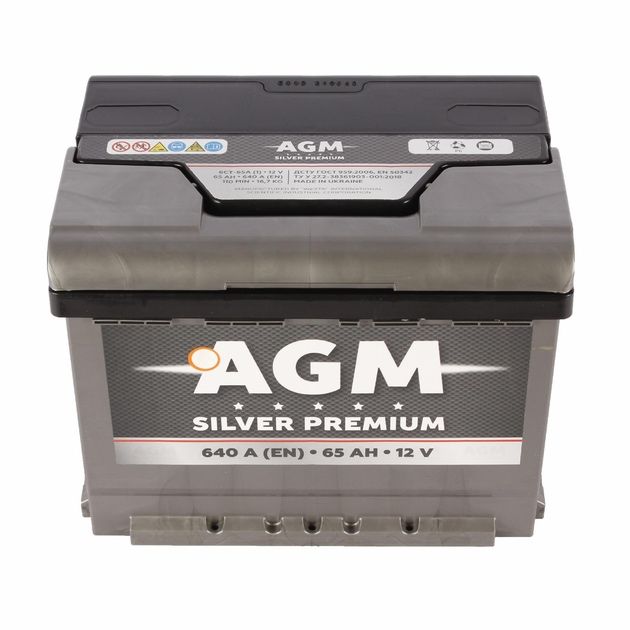 Автомобільний аккумулятор AGM Silver Premium (+/-) 12V 65Ah (640A)