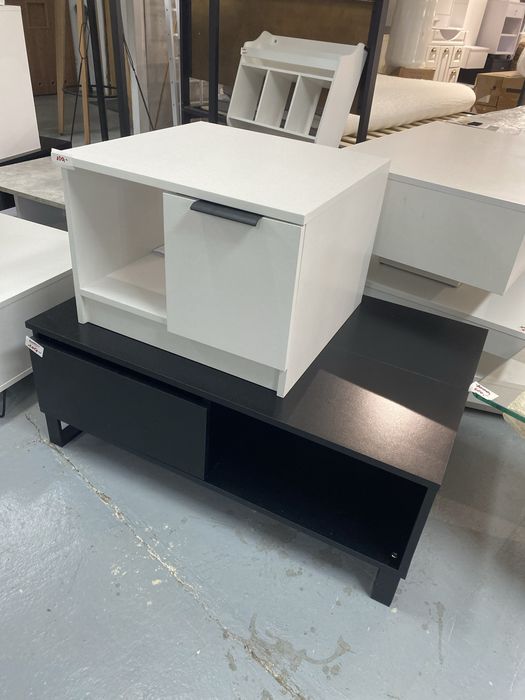 Stolik kawowy nowy biały czarny