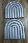 Painel acolchoado oval para parede ou cabeceira - cinzento