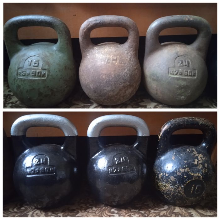 Гиря на 16 кг ; 24 кг і 27 кг . Якість СССР